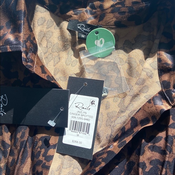 Rails Jazlyn Leopard Satin Shirtdress - Picture 7 of 10